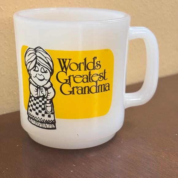 Glasbake Other - VTG Glasbake Milk Glass World's Greatest Grandma Coffee Mug Made in USA 1978 8oz